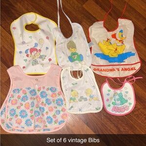 Vintage Colorful Kids Bib Set of 6